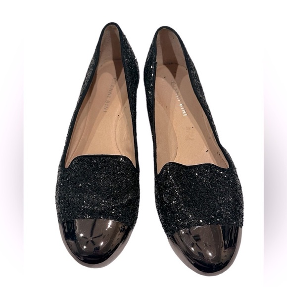 Black Gianni Bini Sparkle Glitter Round Toe Ballet Flat Loafers Size 7 - Picture 1 of 5